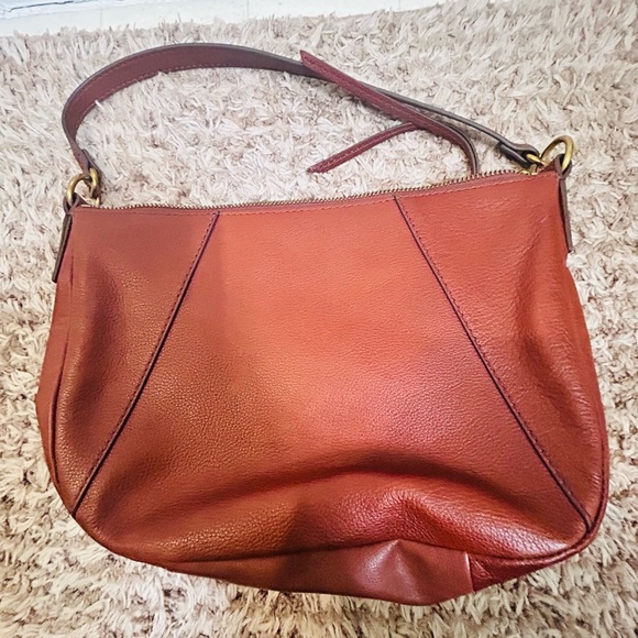 Fossil Skylar shoulder bag  Brandy Leather Bag Purse - Picture 2 of 11